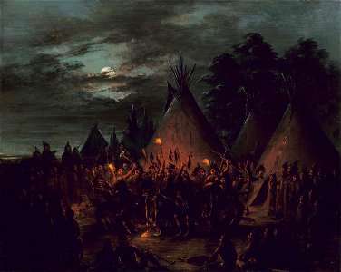 George Catlin - Scalp Dance, Sioux - 1985.66.438B - Smithsonian American Art Museum