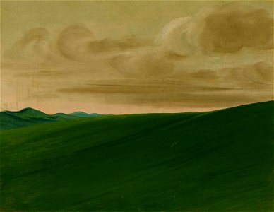 George Catlin - Nishnabottana Bluffs, Upper Missouri - 1985.66.402 - Smithsonian American Art Museum