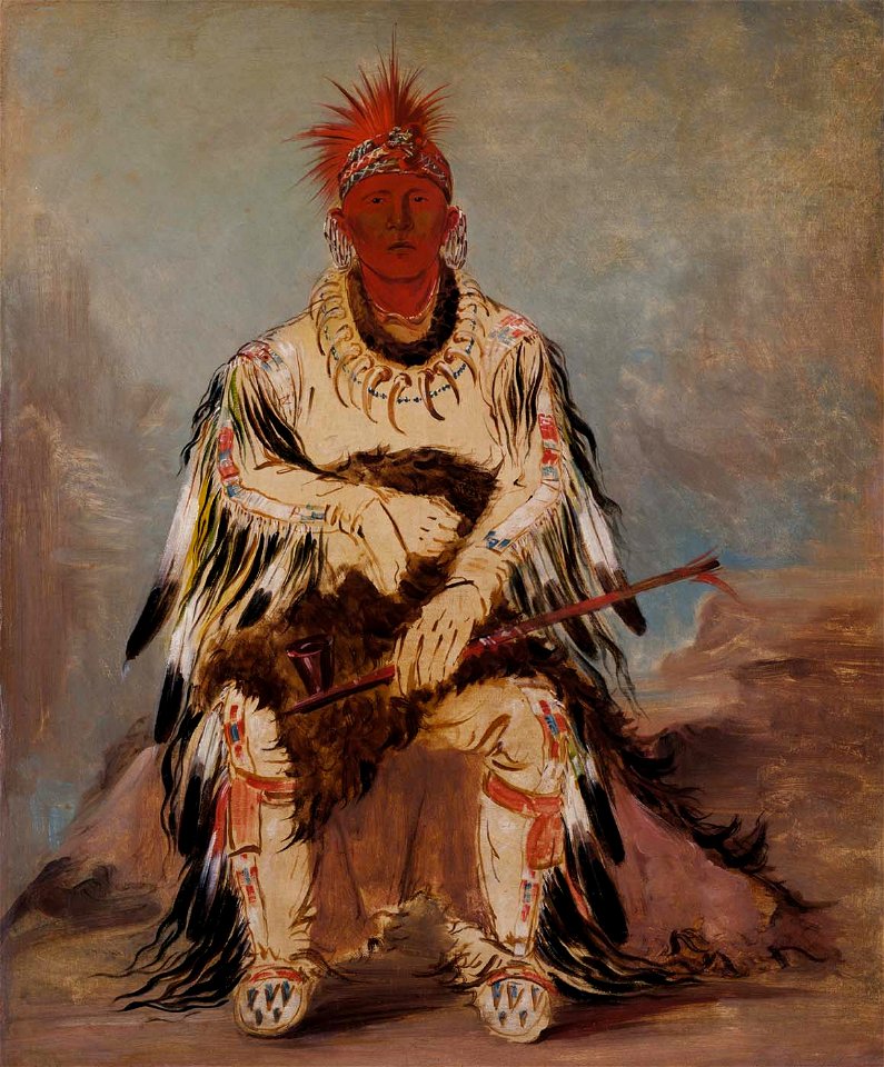George Catlin - No-wáy-ke-súg-gah, He Who Strikes Two at Once, a Brave - 1985.66.119 - Smithsonian American Art Museum