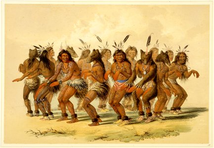 George Catlin - The Bear Dance. Free illustration for personal and commercial use.