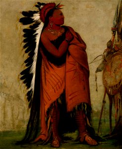 George Catlin - Eé-hee-a-duck-cée-a, He Who Ties His Hair Before - 1985.66.163 - Smithsonian American Art Museum