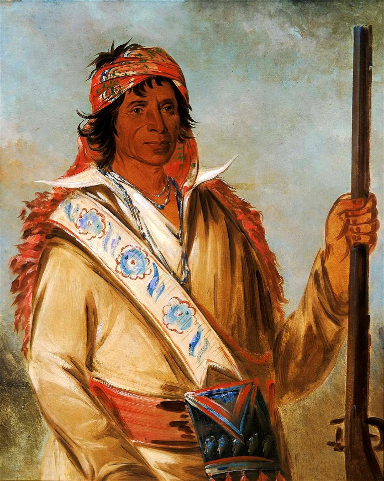 George Catlin - Steeh-tcha-kó-me-co, Great King (called Ben Perryman), a Chief - 1985.66.288 - Smithsonian American Art Museum