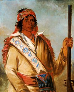 George Catlin - Steeh-tcha-kó-me-co, Great King (called Ben Perryman), a Chief - 1985.66.288 - Smithsonian American Art Museum