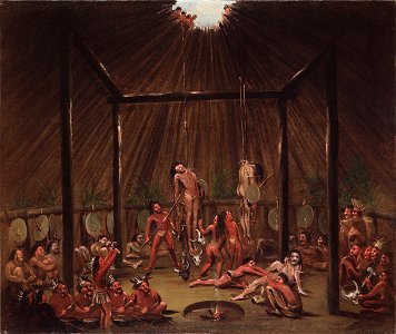 George Catlin - The Cutting Scene, Mandan O-kee-pa Ceremony - Google Art Project. Free illustration for personal and commercial use.