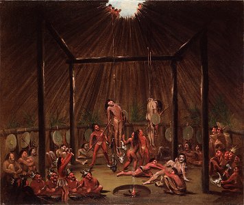 George Catlin - The Cutting Scene, Mandan O-kee-pa Ceremony - Google Art Project