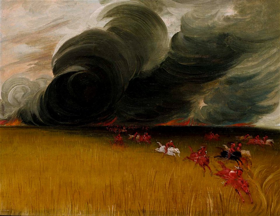 George Catlin - Prairie Meadows Burning - 1985.66.374 - Smithsonian American Art Museum