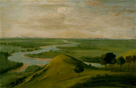 George Catlin - View of the Junction of the Red River and the False Washita, in Texas - 1985.66.345 - Smithsonian American Art Museum