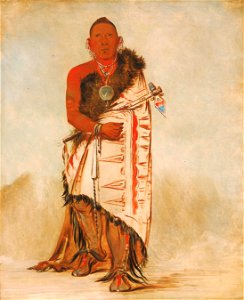 George Catlin - Ki-hó-go-waw-shú-shee, Brave Chief, Chief of the Tribe - 1985.66.113 - Smithsonian American Art Museum