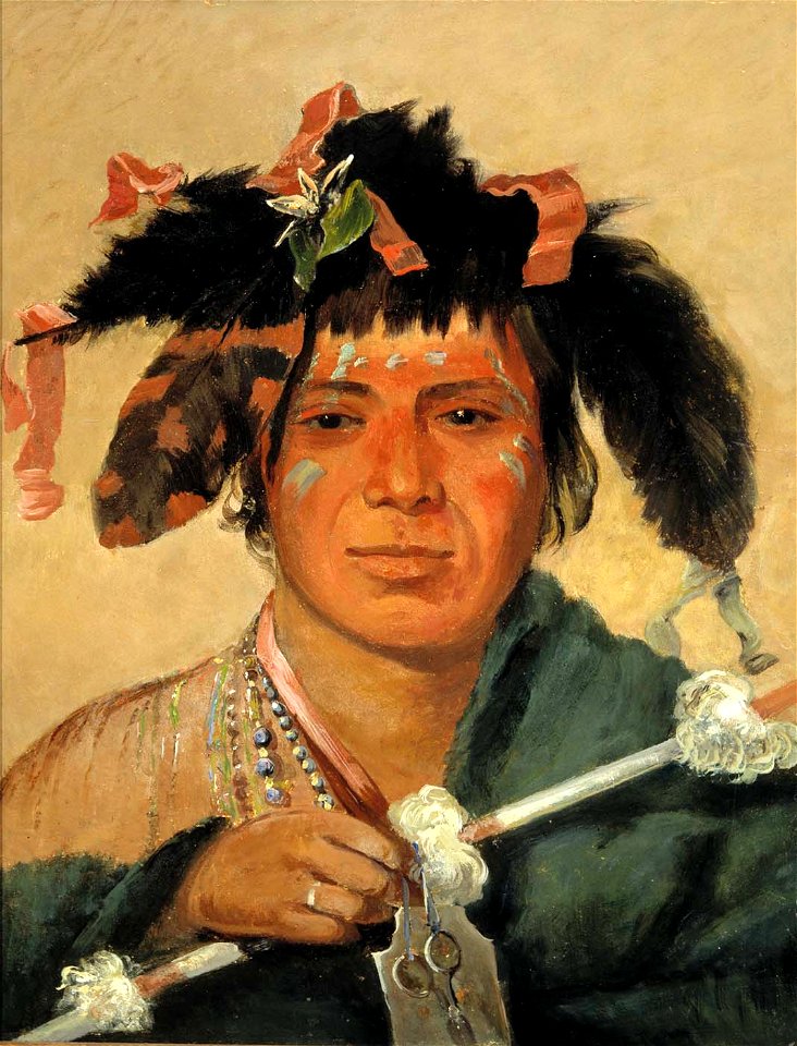 George Catlin - Ko-mán-i-kin-o-haw, Little Whale, a Brave - 1985.66.221 - Smithsonian American Art Museum