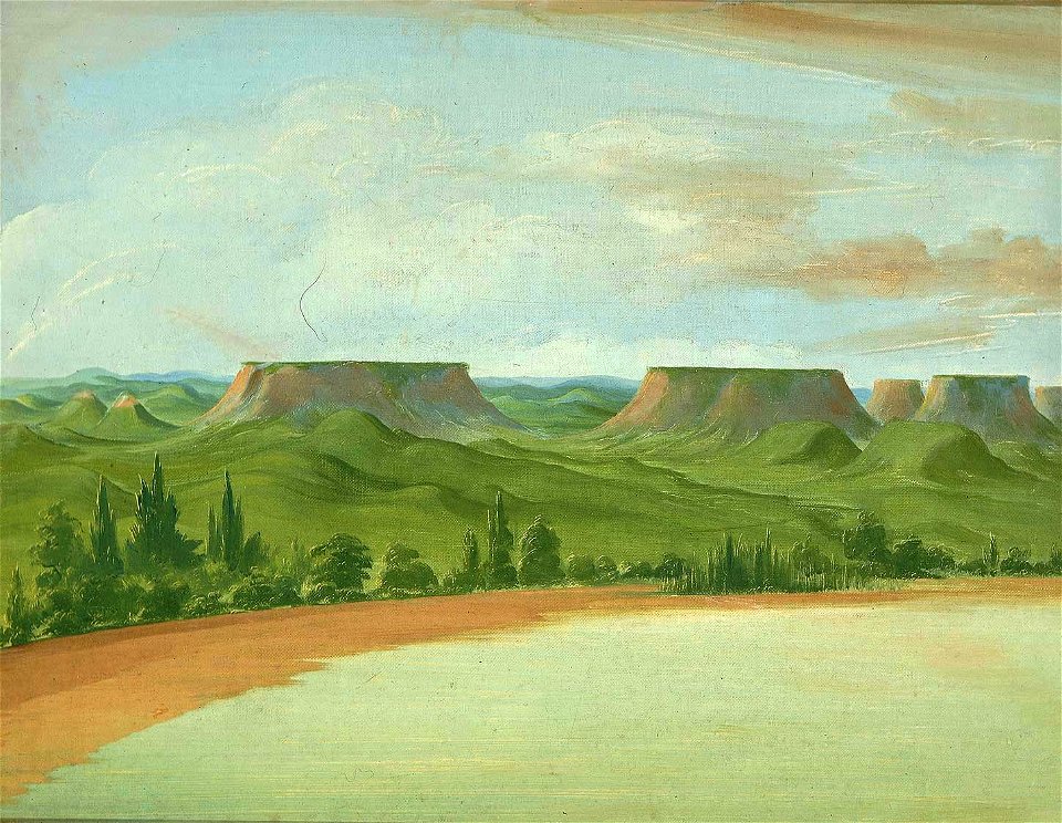 George Catlin - Square Hills, 1200 Miles above St. Louis - 1985.66.395 - Smithsonian American Art Museum