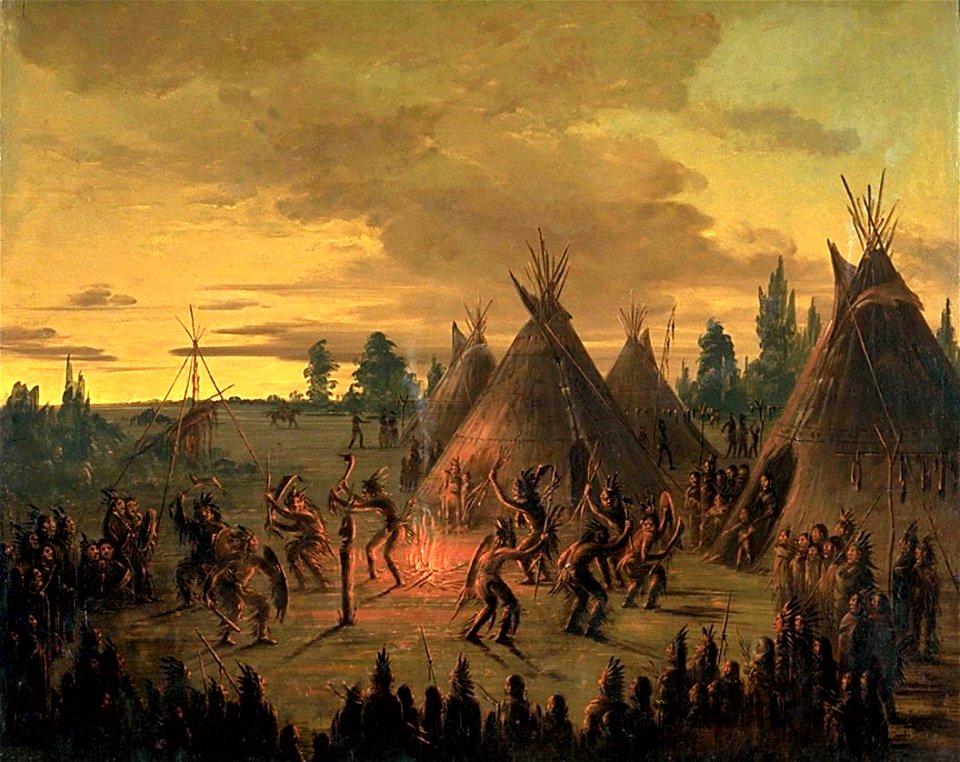 George Catlin - War Dance, Sioux - 1985.66.457B - Smithsonian American Art Museum