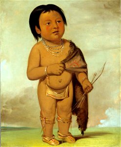 George Catlin - Tcha-aés-ka-ding, Grandson of Buffalo Bull's Back Fat - 1985.66.159 - Smithsonian American Art Museum