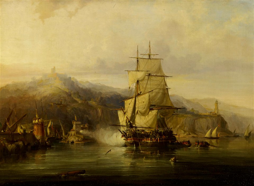 George Chambers (1803-40) - The Capture of Bagur - RCIN 401529 - Royal Collection