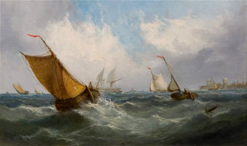 George Chambers - Fishing Boats off Ramsgate - 1916-2-1 - Auckland Art Gallery
