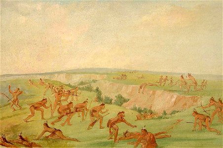 George Catlin - Mandan Attacking a Party of Arikara - 1985.66.464 - Smithsonian American Art Museum