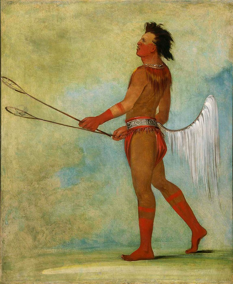 George Catlin - Tul-lock-chísh-ko, Drinks the Juice of the Stone, in Ball-player's Dress - 1985.66.299 - Smithsonian American Art Museum