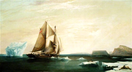George Chambers II (1829-1878) - The Yacht 'Isabel' on the First Voyage into Smith Sound - BHC3420 - Royal Museums Greenwich