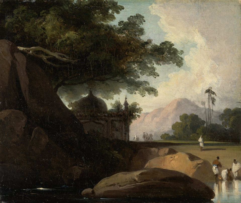 George Chinnery - Indian Landscape with Temple - Google Art Project