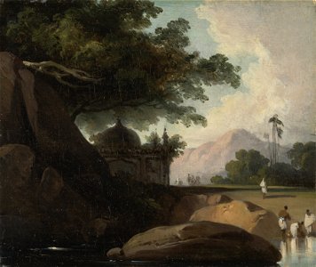 George Chinnery - Indian Landscape with Temple - Google Art Project
