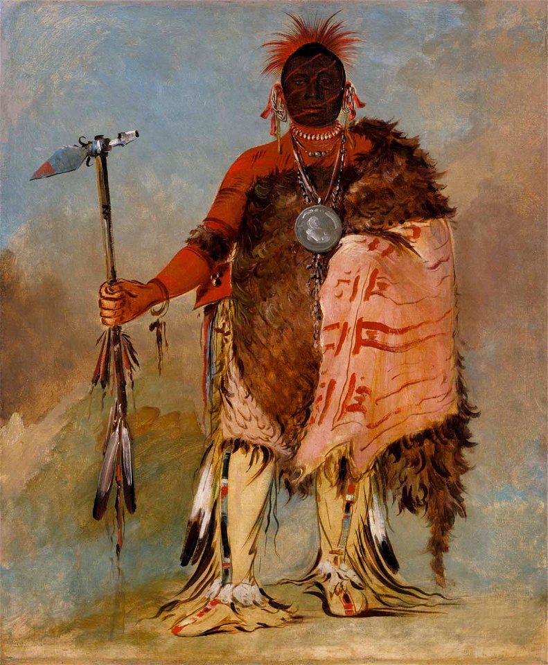 George Catlin - Om-pah-tón-ga, Big Elk, a Famous Warrior - 1985.66.114 - Smithsonian American Art Museum