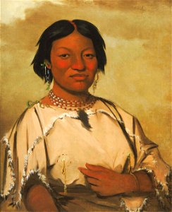 George Catlin - Oó-je-en-á-he-a, Woman Who Lives in a Bear's Den - 1985.66.166 - Smithsonian American Art Museum