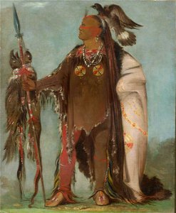 George Catlin - Pa-rís-ka-róo-pa, Two Crows, a Band Chief - 1985.66.164 - Smithsonian American Art Museum