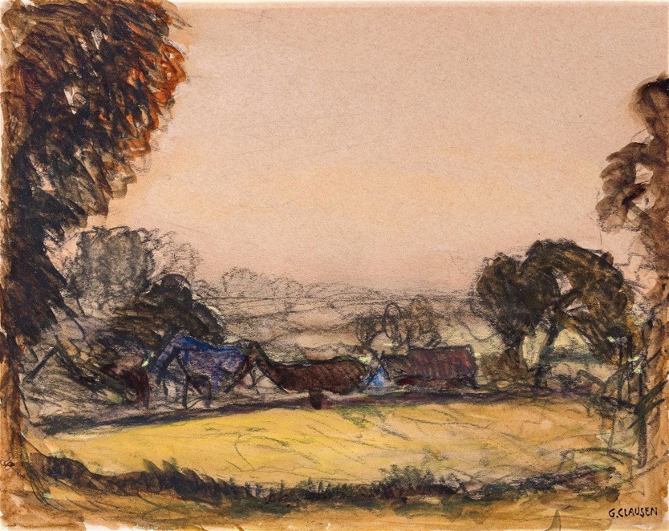 George Clausen - Autumn landscape