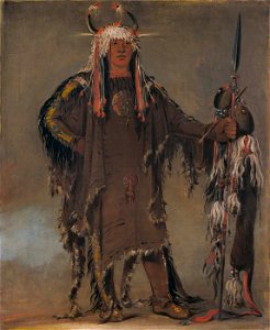 George Catlin - Peh-tó-pe-kiss, Eagle's Ribs, a Piegan Chief - 1985.66.152 - Smithsonian American Art Museum