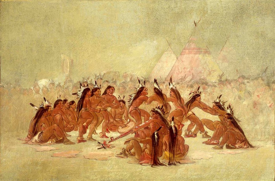 George Catlin - Pipe Dance, Assiniboine - 1985.66.453 - Smithsonian American Art Museum