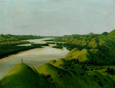 George Catlin - River Bluffs, 1320 Miles above St. Louis - 1985.66.399 - Smithsonian American Art Museum