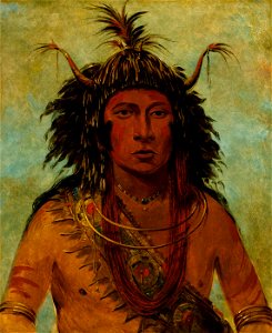 George Catlin - Say-say-gon, Hail Storm, War Chief - 1985.66.532 - Smithsonian American Art Museum