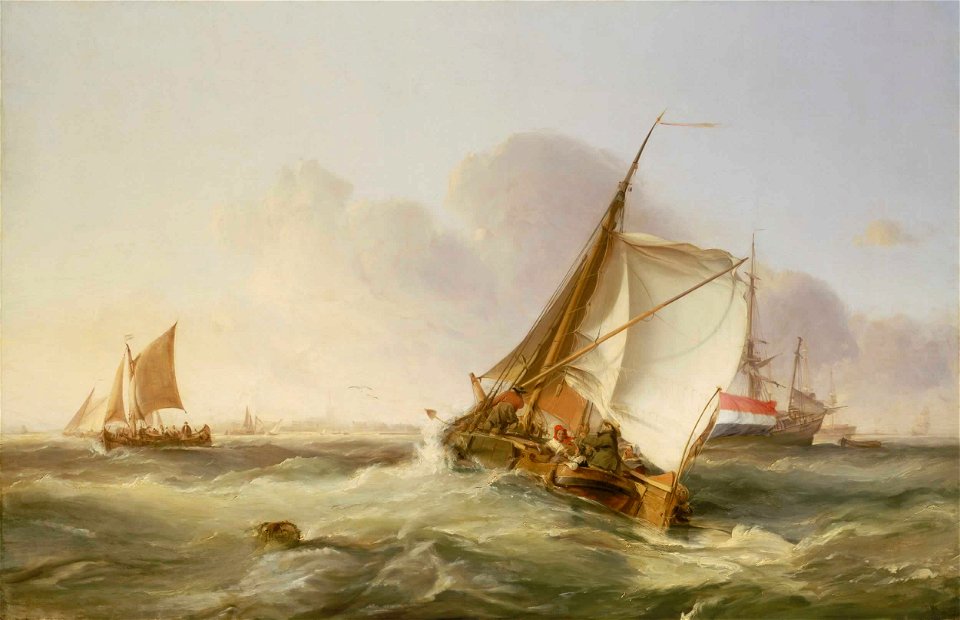 George Chambers - A Dutch Boeier in a Fresh Breeze