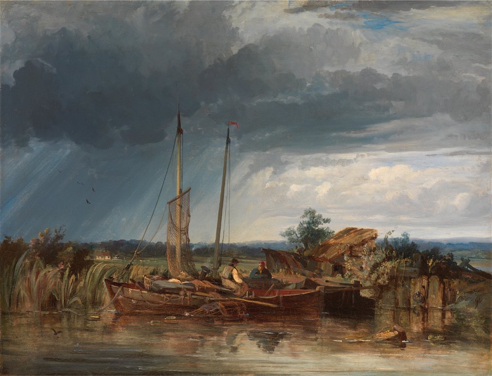 George Chambers - Two Fishing Boats on the Banks of Inland Waters - Google Art Project