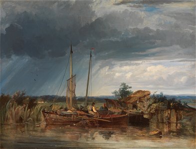 George Chambers - Two Fishing Boats on the Banks of Inland Waters - Google Art Project