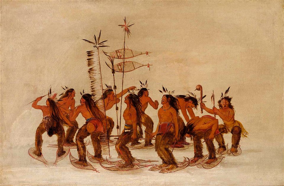 George Catlin - Snowshoe Dance at the First Snowfall - 1985.66.451 - Smithsonian American Art Museum