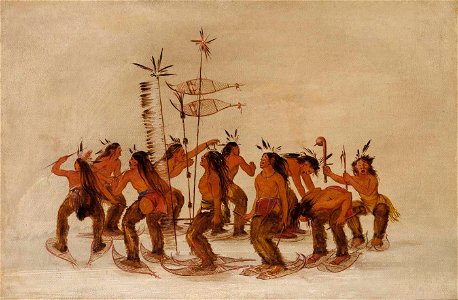 George Catlin - Snowshoe Dance at the First Snowfall - 1985.66.451 - Smithsonian American Art Museum