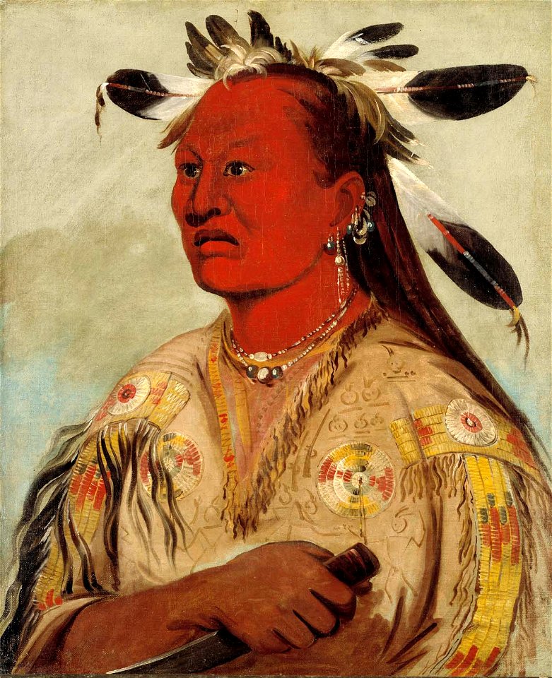 George Catlin - Stán-au-pat, Bloody Hand, Chief of the Tribe - 1985.66.123 - Smithsonian American Art Museum