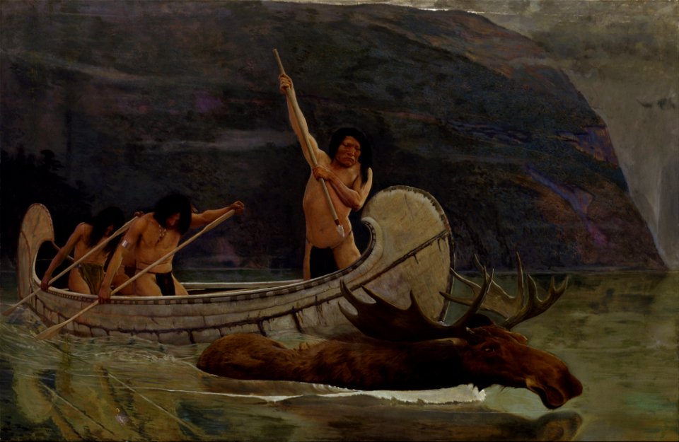George de Forest Brush - The Moose Chase - Google Art Project