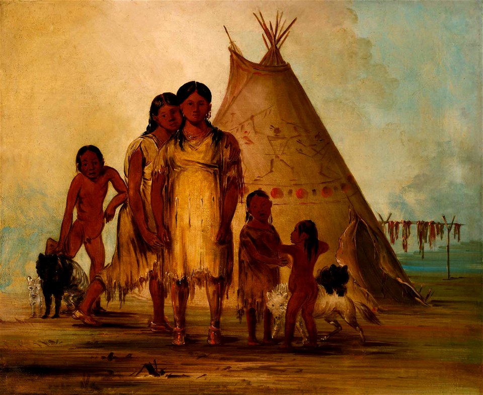 George Catlin - Two Comanche Girls - 1985.66.53-54 - Smithsonian American Art Museum