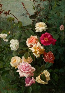 George Cochran Lambdin - White, Pink, Yellow and Red Roses - 2016.1 - Crystal Bridges Museum of American Art