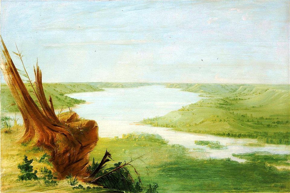 George Catlin - View on Lake St. Croix, Upper Mississippi - 1985.66.350 - Smithsonian American Art Museum