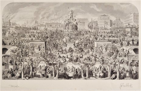 George Cruikshank (British, 1792-1878), Charles Mottram (British, 1807-1876) - The Drinking Customs of Society or Worship of Bacchus - 1931.434 - Cleveland Museum of Art