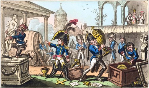 George Cruikshank, Seizing the Italian Relics, 1815