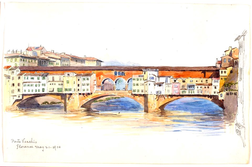 George Elbert Burr - Ponte Vecchio, Florence - 1983.83.154 - Smithsonian American Art Museum