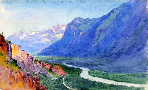 George Elbert Burr - The Rhone from the Path to Salvari (Switzerland) - 1983.83.190 - Smithsonian American Art Museum