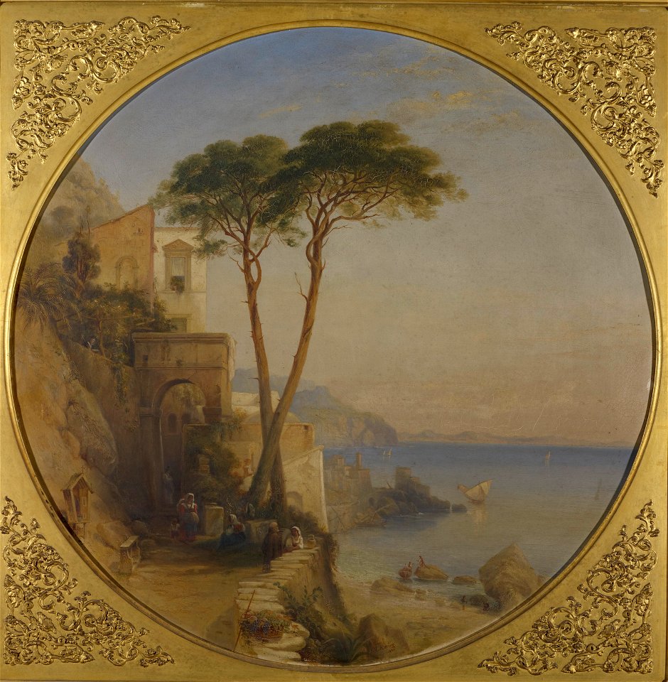George Edwards Hering (1805-79) - The Coast of Amalfi - RCIN 404826 - Royal Collection