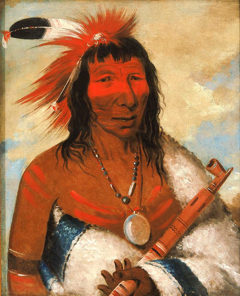 George Catlin - Wá-nah-de-túnk-ah, Big Eagle (or Black Dog), Chief of the O-hah-kas-ka-toh-y-an-te Band - 1985.66.70 - Smithsonian American Art Museum