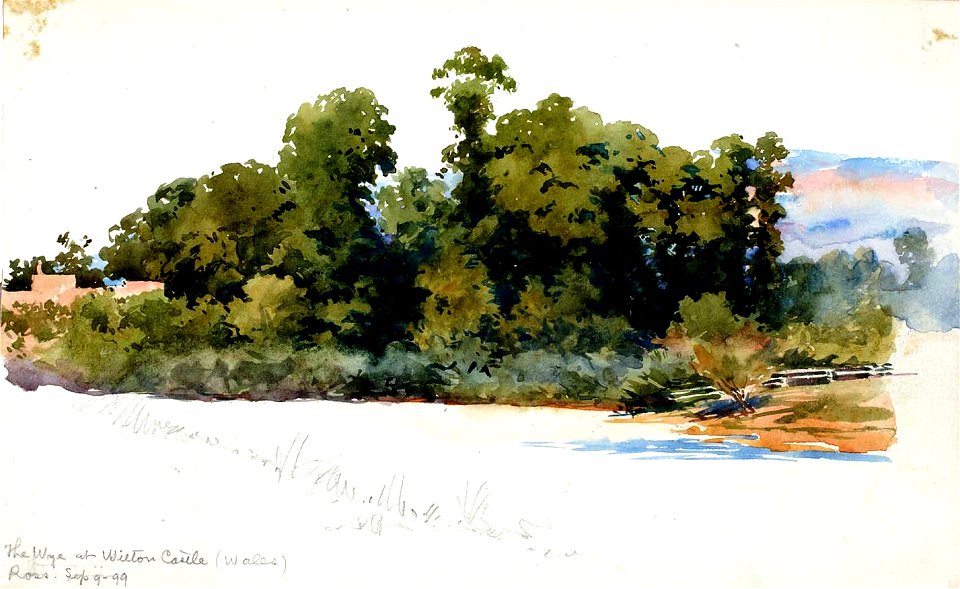 George Elbert Burr - The Wye at Wilton Castle (Wales) - 1983.83.281 - Smithsonian American Art Museum