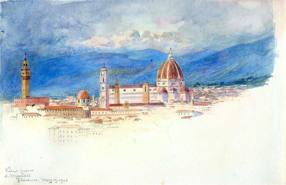 George Elbert Burr - View from S. Miniato, Florence - 1983.83.195 - Smithsonian American Art Museum