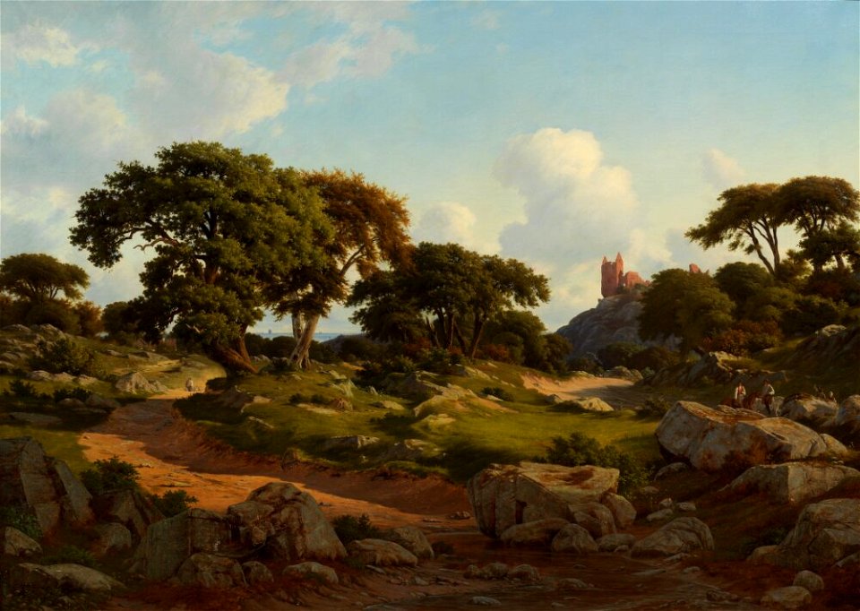 George Emil Libert - Landscape with a Ruined Castle, Hammershus on the Island Bornholm - NM 3862 - Nationalmuseum